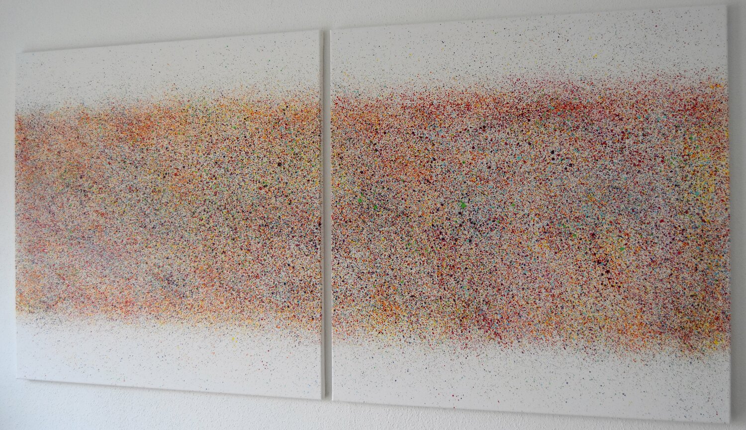 Large sprinkled field! diptych (2 pieces, each 80x80cm) Astrid Stoeppel