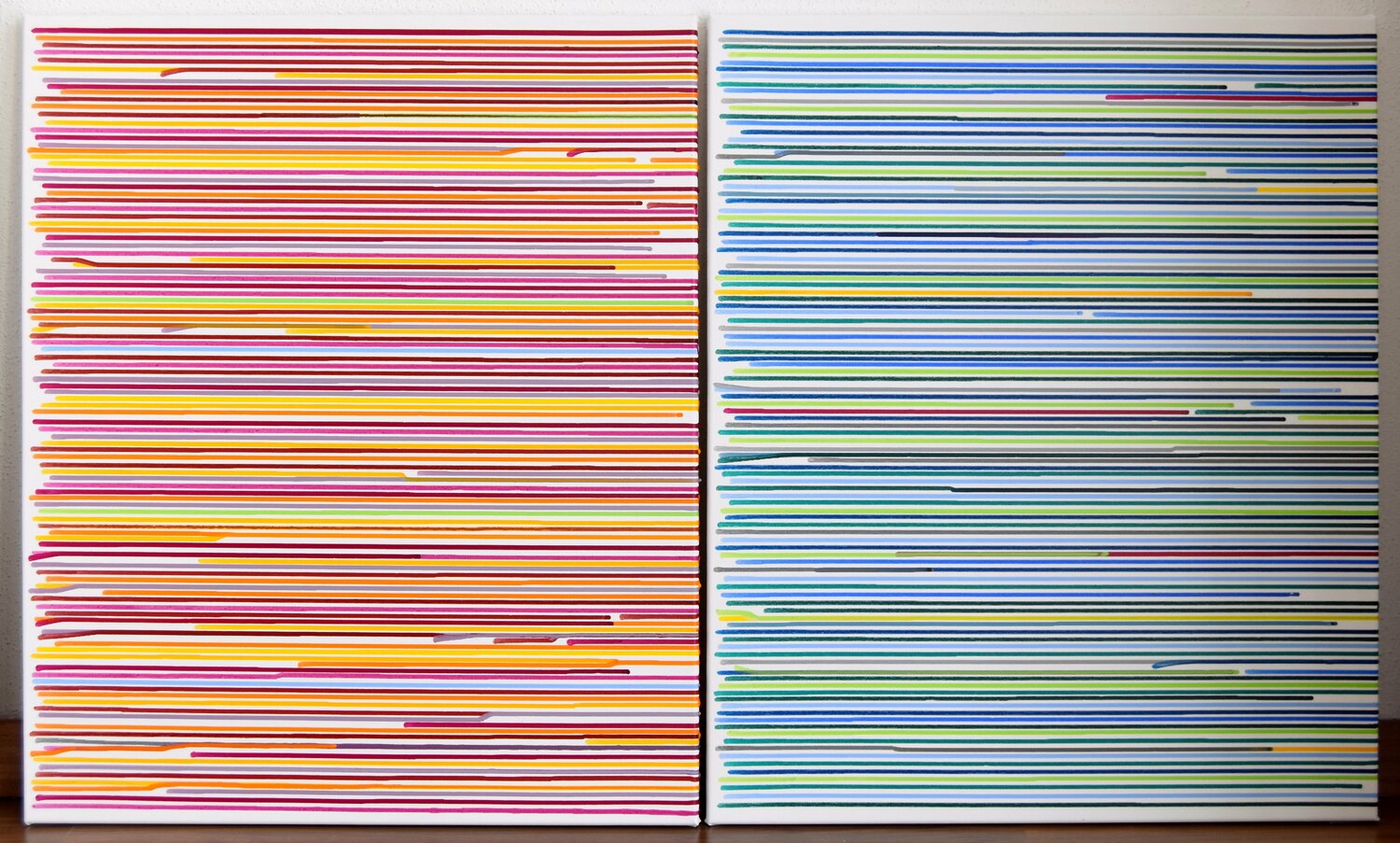 Divided colors #2 diptych (two pieces, each 60x50cm) Astrid Stoeppel