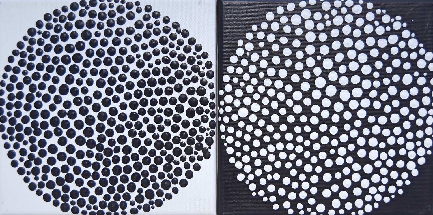 Mini Dots #2 diptych (2 pieces, each 20x20cm) Astrid Stoeppel
