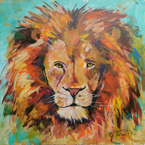 Löwenkopf par Editha Tarantino, Peinture en vente sur Singulart