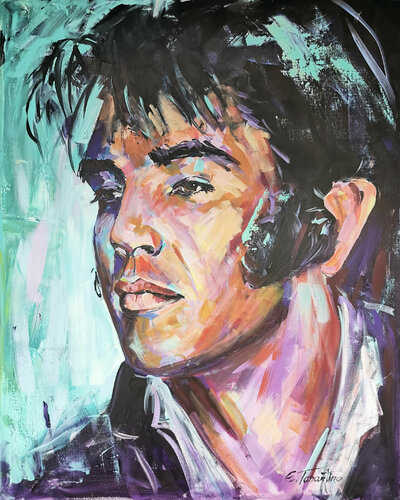 Elvis, the King par Editha Tarantino, Peinture en vente sur Singulart