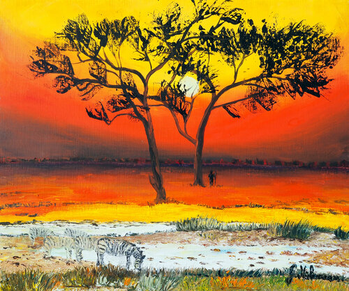 Couleurs d'Afrique par Gyslaine Pachet Micheneau, Peinture en vente sur Singulart