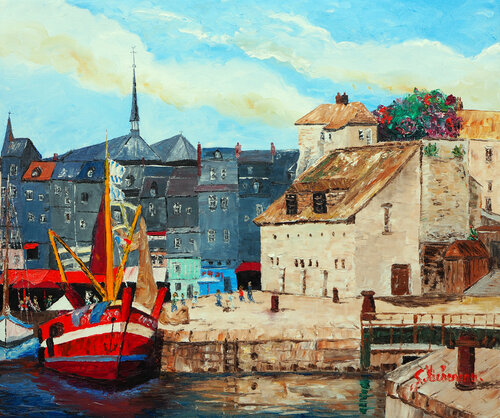 Honfleur van Gyslaine Pachet Micheneau, Schilderij te koop op Singulart