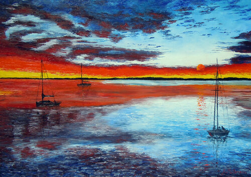 Crépuscule van Gyslaine Pachet Micheneau, Schilderij te koop op Singulart