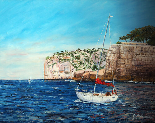 Les Calanques von Gyslaine Pachet Micheneau, Malerei kaufen auf Singulart