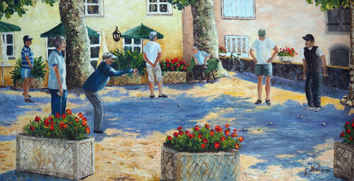 Joueurs de boules Gyslaine Pachet Micheneau