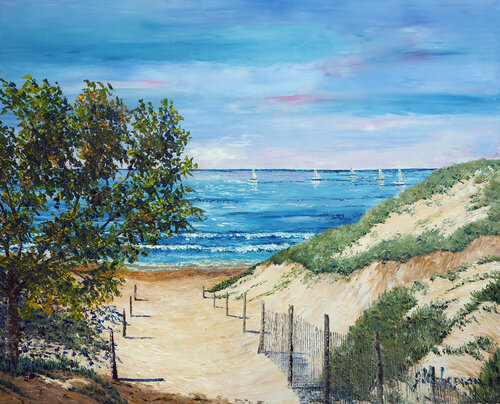 Rêverie- Huile au couteau van Gyslaine Pachet Micheneau, Schilderij te koop op Singulart