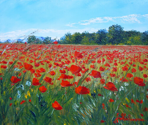 Couleur Coquelicot von Gyslaine Pachet Micheneau, Malerei kaufen auf Singulart