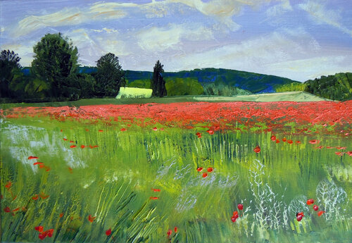 Coquelicots van Gyslaine Pachet Micheneau, Schilderij te koop op Singulart