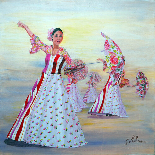 Fête des fleurs de Gyslaine Pachet Micheneau, Pintura a la venta en Singulart