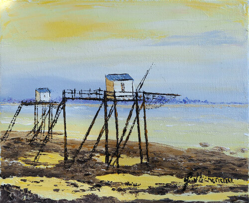 Ile Madame - Huile au couteau di Gyslaine Pachet Micheneau, Pittura in vendita su Singulart