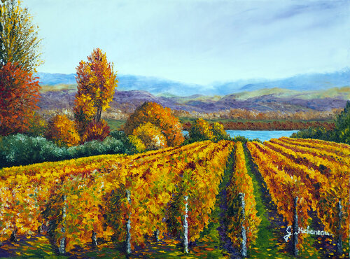 Songe d'automne- Huile au couteau by Gyslaine Pachet Micheneau, 회화 for Sale on Singulart