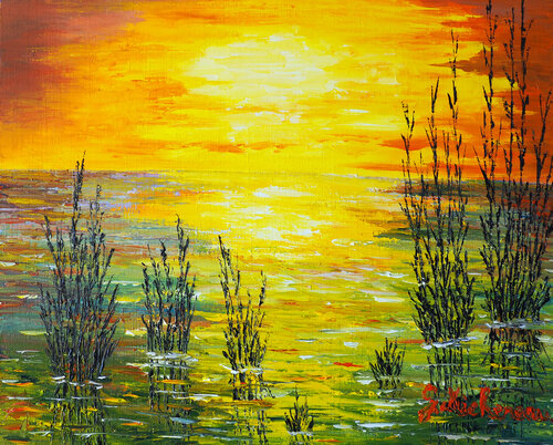 Dans l'ombre- Huile au couteau von Gyslaine Pachet Micheneau, Malerei kaufen auf Singulart
