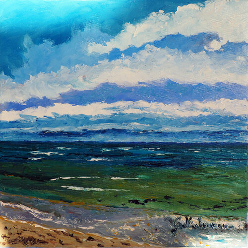 Sous les nuages- Huile sur toile au couteau Gyslaine Pachet Micheneau