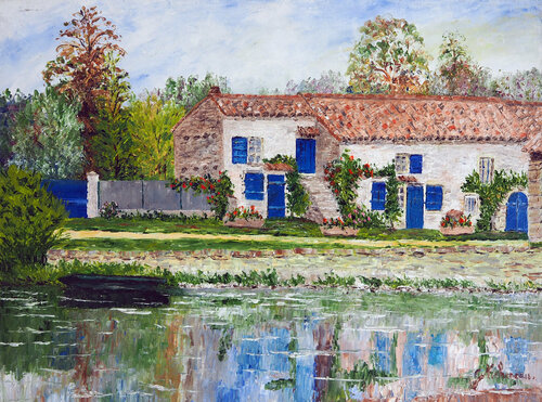 Maison dans le marais by Gyslaine Pachet Micheneau, Painting for Sale on Singulart