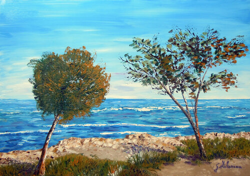 Plage du gouverneur von Gyslaine Pachet Micheneau, Malerei kaufen auf Singulart
