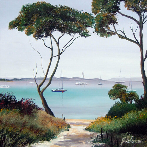 Porquerolles par Gyslaine Pachet Micheneau, Peinture en vente sur Singulart