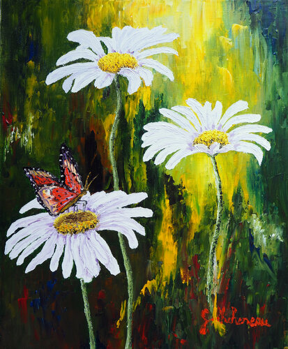 Marguerites par Gyslaine Pachet Micheneau, Peinture en vente sur Singulart