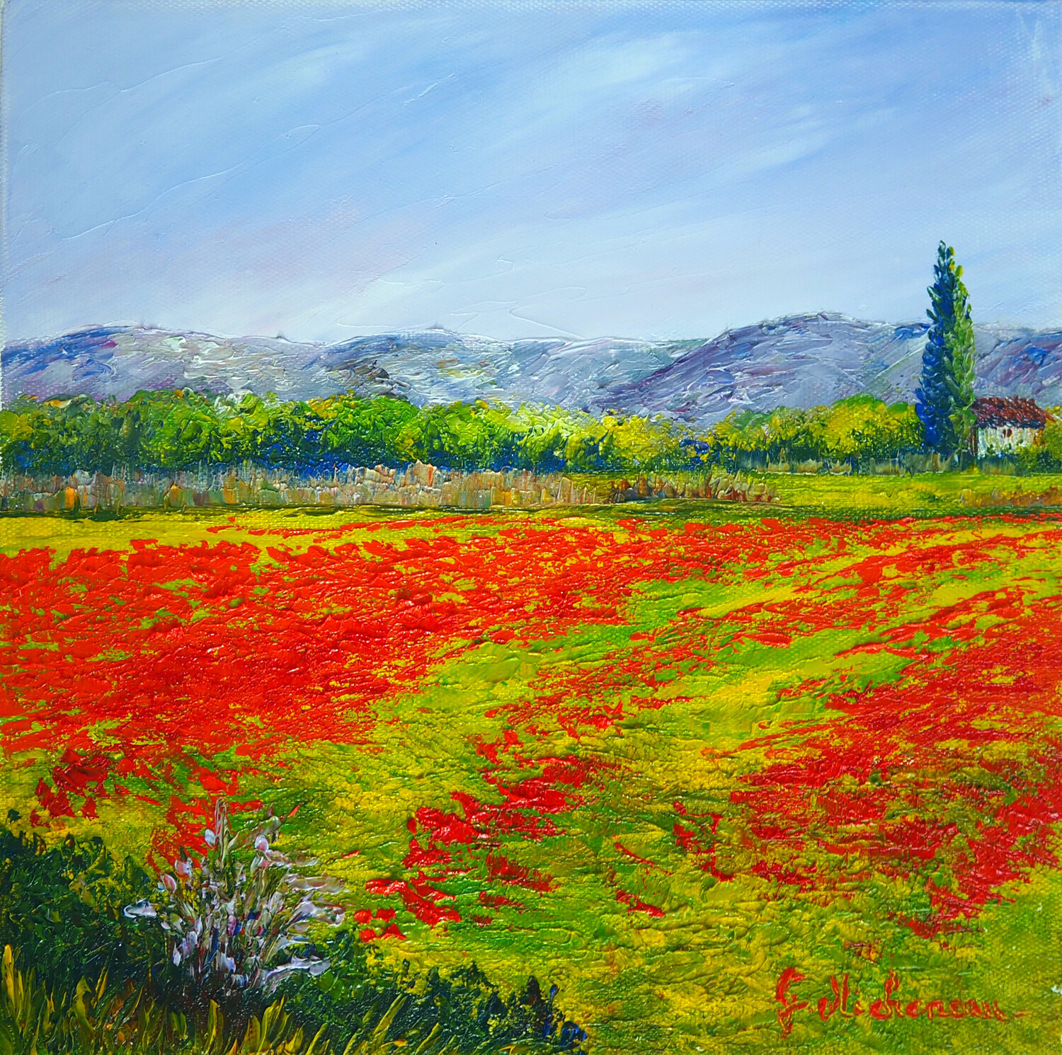 Dominante rouge- Huile sur toile by Gyslaine Pachet Micheneau (2022 ...