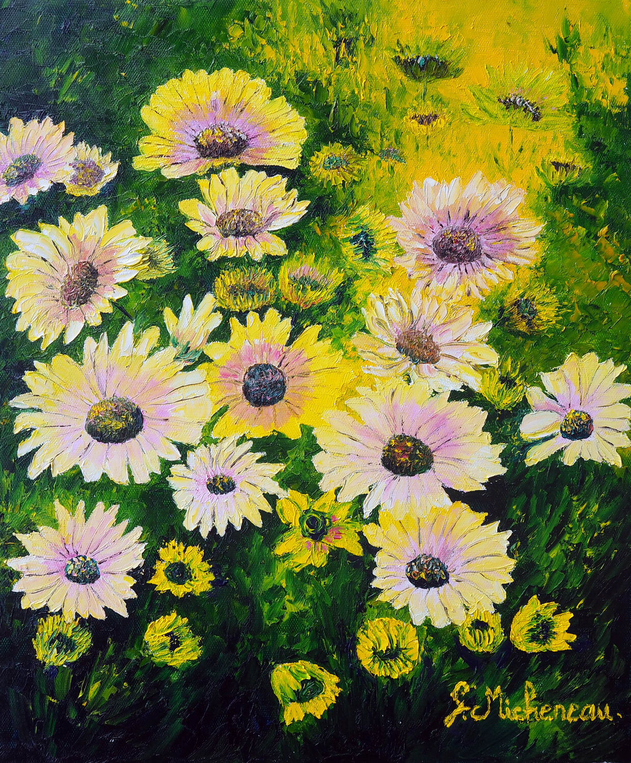 Belles gaillardes- Huile au couteau Gyslaine Pachet Micheneau Originalgemälde zu verkaufen