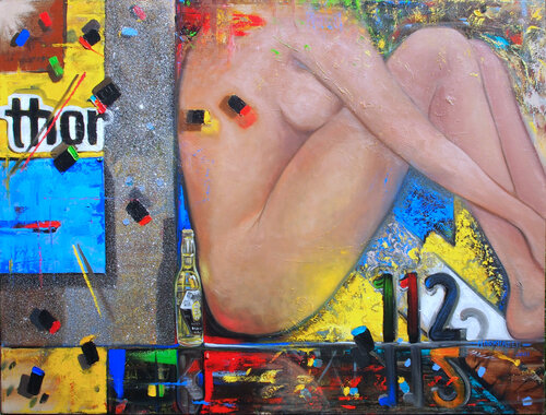 Neon Girl van X Harkrader, Schilderij te koop op Singulart