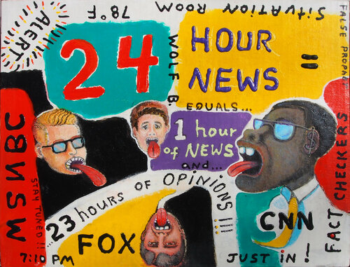 24 Hour News van X Harkrader, Schilderij te koop op Singulart