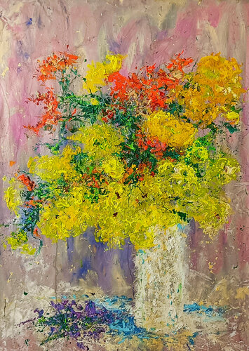 YELLOWS WITH VIOLETS von Andrés Rueda, Malerei kaufen auf Singulart