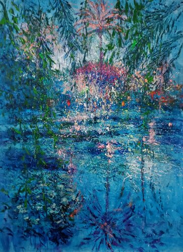 FROM BLUE TO ORANGE- MAJORELLE di Andrés Rueda, Pittura in vendita su Singulart