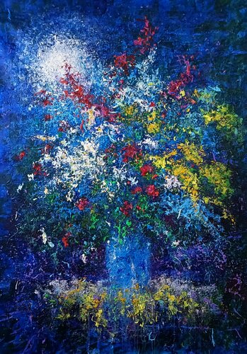 FLOWER MOON di Andrés Rueda, Pittura in vendita su Singulart