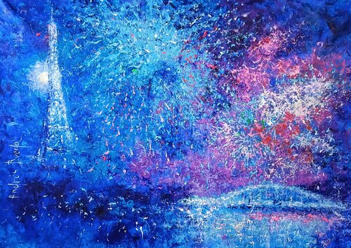 PARIS ENCENDIDO by Andrés Rueda, Painting for Sale on Singulart