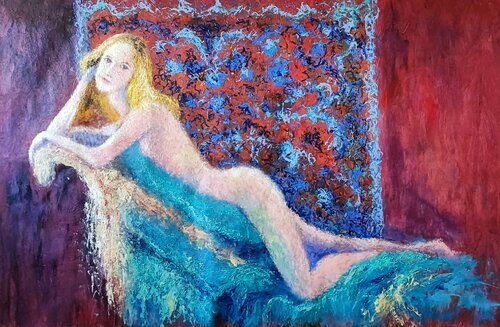 SOFIA Y LA  CHAISE LONGUE di Andrés Rueda, Pittura in vendita su Singulart