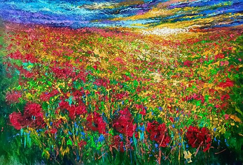 TARDE DE AMAPOLAS van Andrés Rueda, Schilderij te koop op Singulart