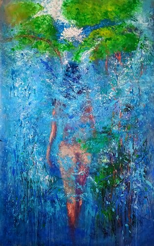 DILUTE IN BLUE di Andrés Rueda, Pittura in vendita su Singulart