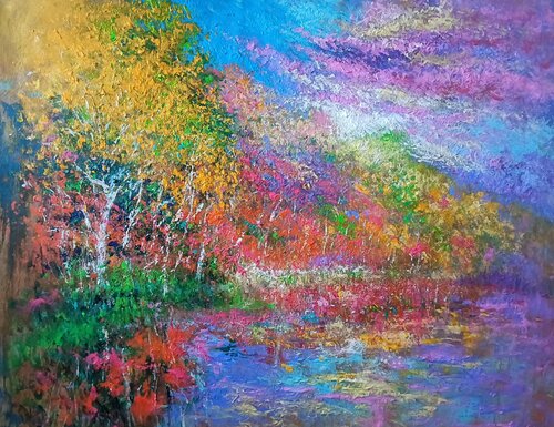 AUTUMN HEART van Andrés Rueda, Schilderij te koop op Singulart
