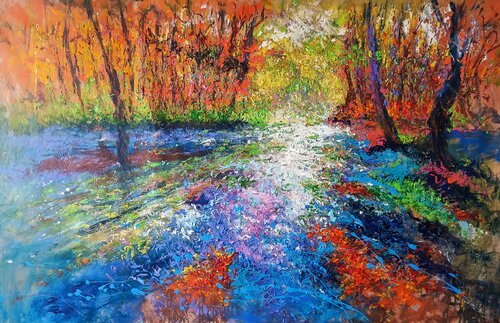 THE COLORS OF THE CURRENT di Andrés Rueda, Pittura in vendita su Singulart