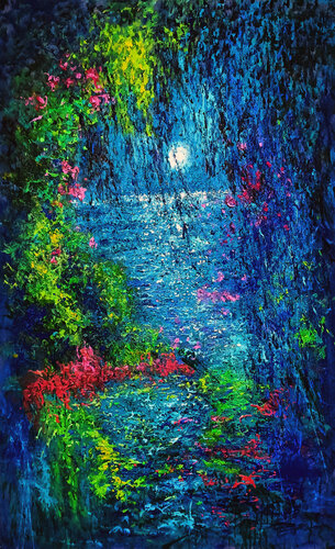 LUNADE GIOCONDA&INSPIRACION MONET by Andrés Rueda, Painting for Sale on Singulart
