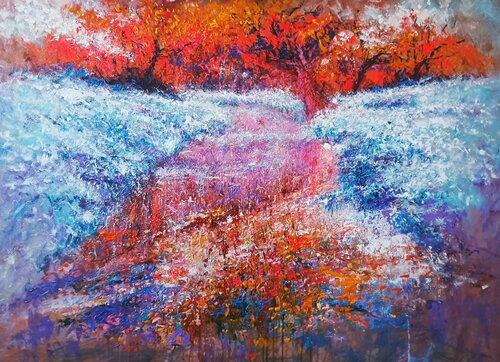 WINTER COLORS van Andrés Rueda, Schilderij te koop op Singulart