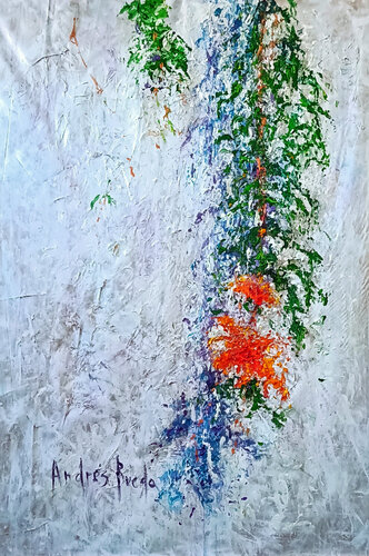 THE OLD WALL AND THE FLOWER van Andrés Rueda, Schilderij te koop op Singulart