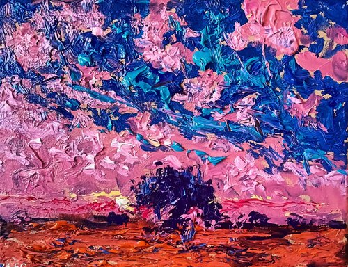 PINK SKY van Andrés Rueda, Schilderij te koop op Singulart