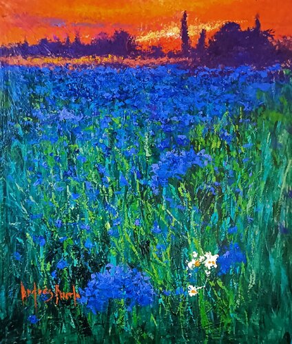 FROM BLUE TO DAWN by Andrés Rueda, Painting for Sale on Singulart