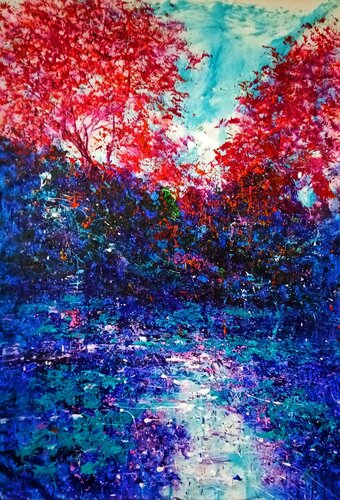 PINK AND BLUE di Andrés Rueda, Pittura in vendita su Singulart