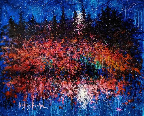 SILENCE UNDER THE BIG MOON de Andrés Rueda, Pintura a la venta en Singulart