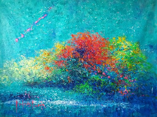 THE MYSTIC ISLAND de Andrés Rueda, Pintura a la venta en Singulart