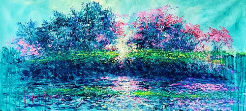 Greenish-Blue Burst at the Dusk of London van Andrés Rueda, Schilderij te koop op Singulart