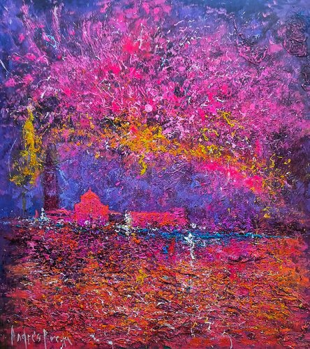 JANUARY 1 ST - VENICE AFLAME von Andrés Rueda, Malerei kaufen auf Singulart