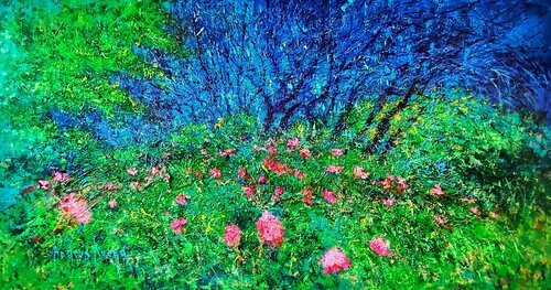 PEONY FOREST van Andrés Rueda, Schilderij te koop op Singulart