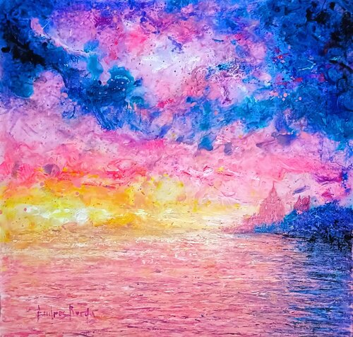 DILUTED TWILIGHT van Andrés Rueda, Schilderij te koop op Singulart