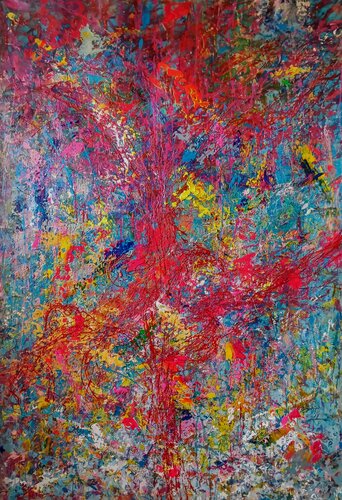 CRIMSON EXPLOSION di Andrés Rueda, Pittura in vendita su Singulart