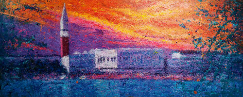 ATARDECER EN EL GRAN CANAL van Andrés Rueda, Schilderij te koop op Singulart