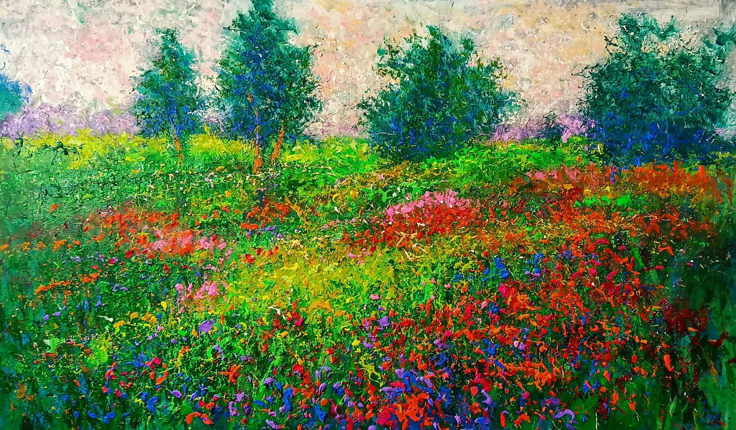 SPRING SCENARIO by Andrés Rueda (2021) : Painting Acrylic on Canvas ...